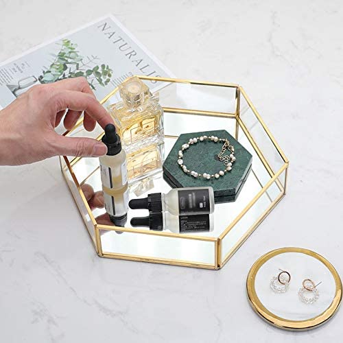 صينية معدنية مزخرفة بمرآة