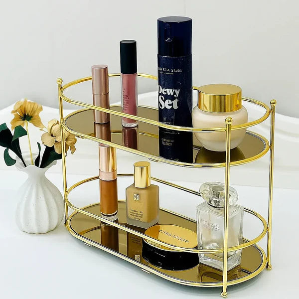 منظّم غولدن غلام – لتخزين المكياج والمجوهرات وأدوات التجميل